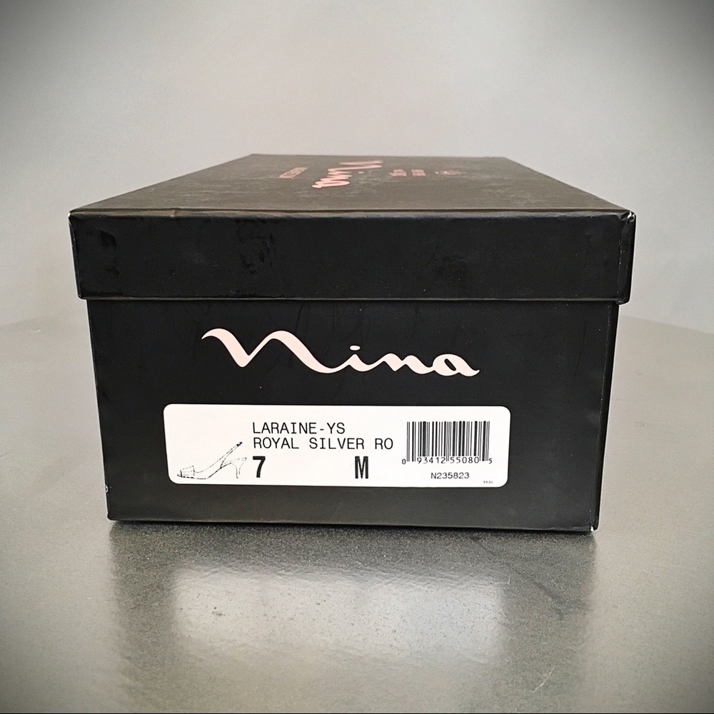 Nina Royal Silver Sling Back Heels - Picture 5 of 5